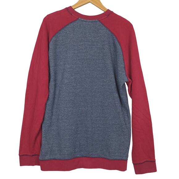 Levi's Men's Raglan Shirt Size XL Long Sleeve Crewneck Kangaroo Pocket Gray Red - Picture 4 of 7